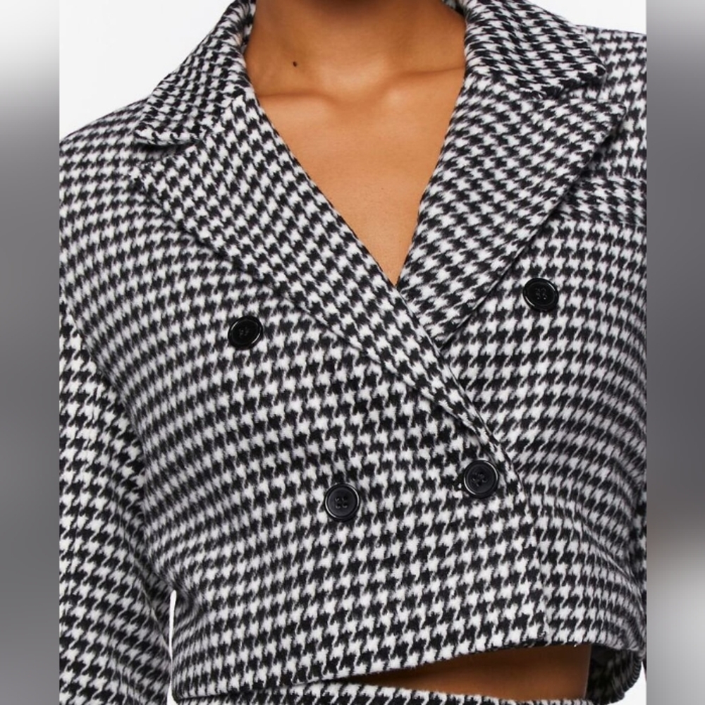 Black & White Cropped Blazer|Forever 21